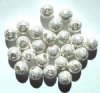 25 8mm Round Bright Silver Plated Stardust Beads